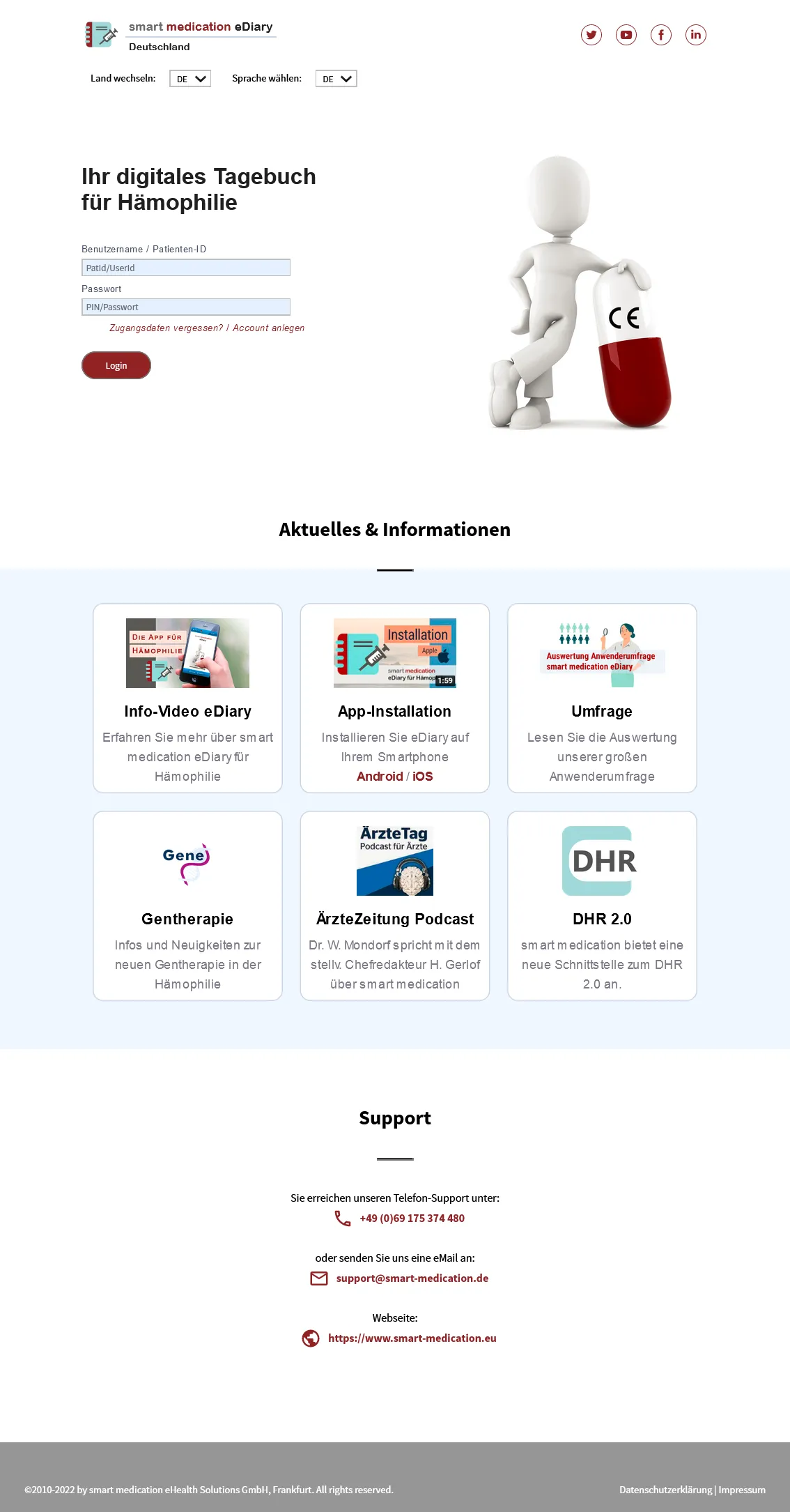 smart medication Landingpage