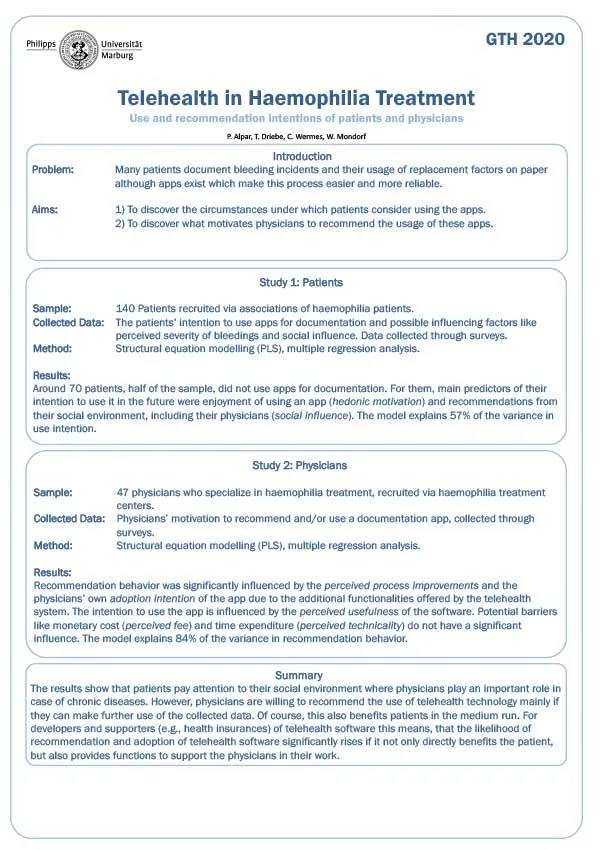 Telehealth-in-Haemophilia-Treatment---Use-and-Recommendation-Intentions-of-Patients-and-Physicians