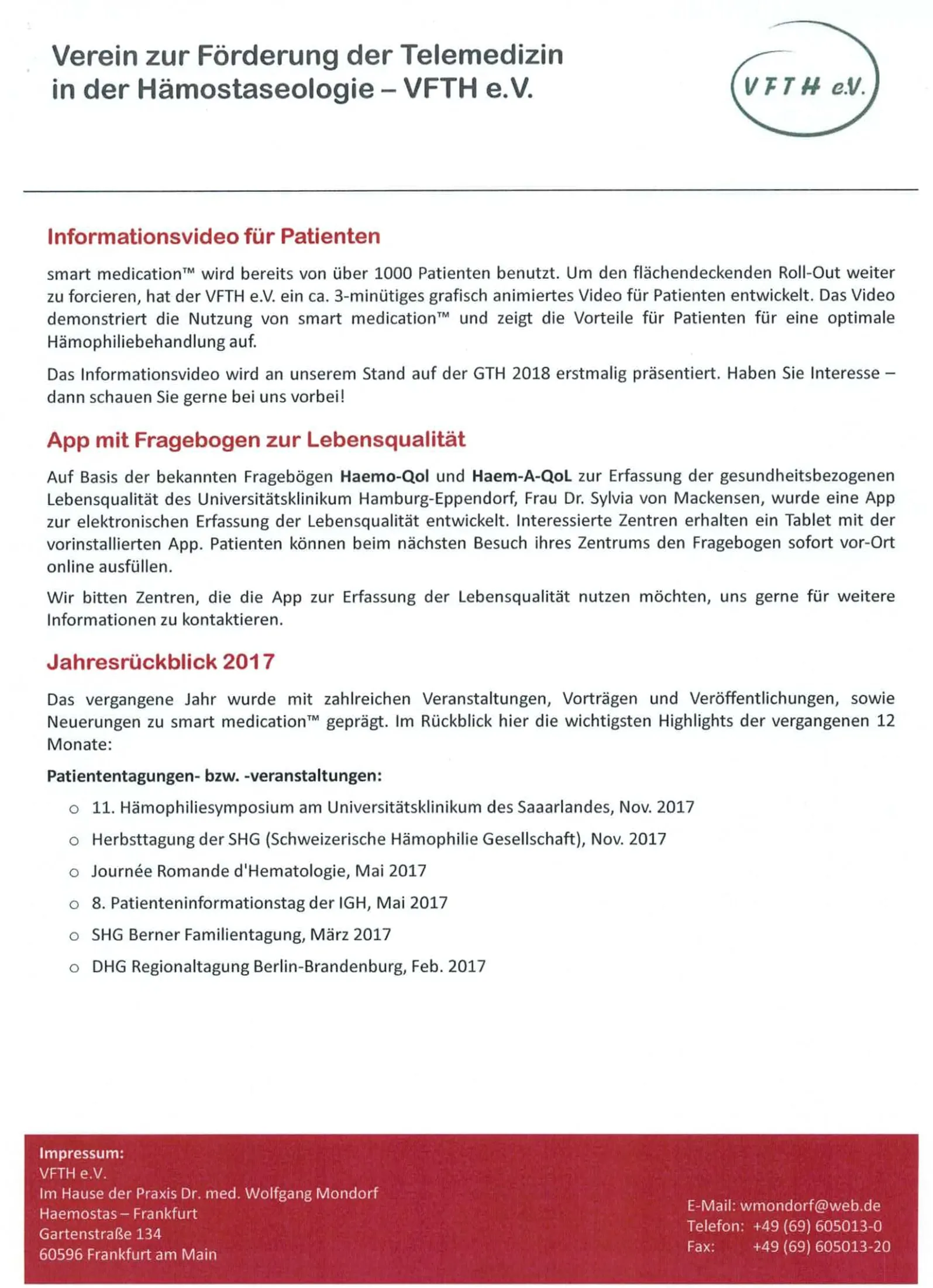 Second page of the newsletter 02/2018